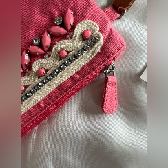 NWT LOFT Pink Clutch Bag with Beading - Picture 6 of 6